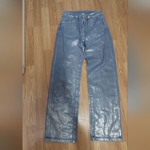 Shiny Blue Denim Jeans